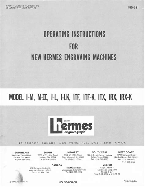 Hermes Mobile Operating Manual 